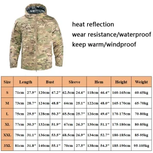 Military Tactical Jackets -25°F Men's Waterproof Windbreaker Hoodie Heat Reflect Winter Hiking Jackets Men Army Hunting Clothes