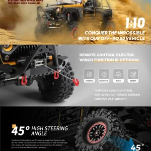 Genuine 1:10 Wltoys 104026 Rc 4wd With Electric Winch Off-Road Vehicle Wrangler Replica Model Alloy Differential Lock Kids Gift