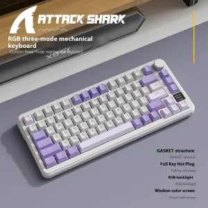 Attack Shark X85Pro Wireless Bluetooth Mechanical Keyboard Hot-swappable Tri-mode RGB Full Key Conflict-free Gaming Keyboard