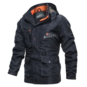 5XL Quality Men Plush Hiking Coats Outdoor Fleece Hooded Multi-pocket Tactical Windproof Warm Winter New Camping Ski Work Jacket