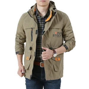 5XL Quality Men Plush Hiking Coats Outdoor Fleece Hooded Multi-pocket Tactical Windproof Warm Winter New Camping Ski Work Jacket