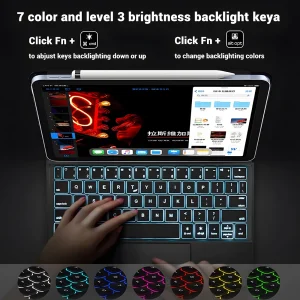 EMTRA Backlight Magic Keyboard for iPad Pro 11 12 9 12.9 Air 4 Air 5 10.9 for iPad 10th Generation Pro 12.9 2022 2021 2020 Cover