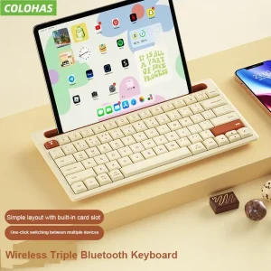 Wireless Bluetooth Keyboard 87 Keys Three-mode Silent Mini Mute Keyboard For Notebook IPad Laptop Desktop Tablet Computer