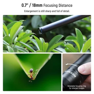 NEEWER 18mm 2X Macro Probe Lens with 17mm Thread for Phone Cage/Phone Case with 17mm Lens Adapter for iPhone Samsung