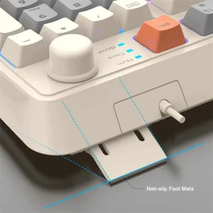 New Gaming keyboard Wired USB Knob to Adjust Volume Backlight Mechanical Feel for Office/Gaming 94 keys Thin Film keyboard