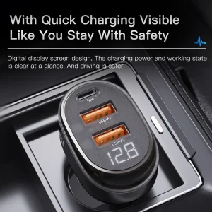 Essager 125W Digital Display Fast Car Charger For iPhone iPad MacBook USB A C Quick Charger For Huawei Honor Xiaomi Samsung OPPO