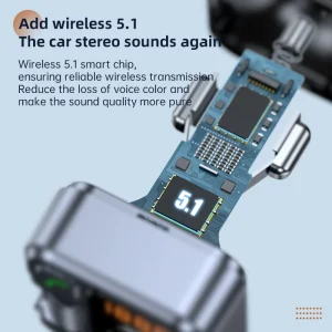 VR robot Bluetooth 5.1 FM Transmitter Car MP3 Stereo Music Player Handsfree 3.5mm Aux Wireless Car Kit 30W PD USB-C Fast Charger