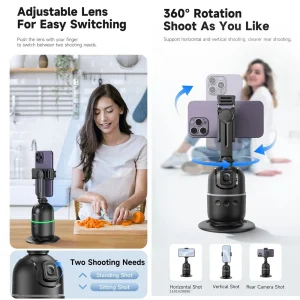 COOL DIER AI Smart Gimbal 360 ° Auto Face Tracking Gimbal All in One Rotation for Smartphone, Video Vlog Stabilizer Phone Holder