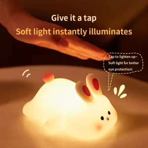 Cute Animal-shape Silicone Night Light Rechargeable Bedside Patting Nightlights For Child Holiday Gift Bedroom Decor Lighting