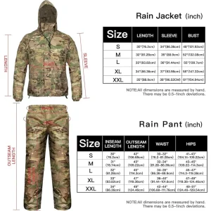 Camouflage Folding Raincoat Set Portable Travel Rain Suit Military Poncho Waterproof Goods for Fishing Motorcycle Storm Jacket