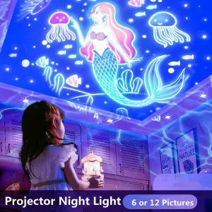 Galaxy Rotating Projector LED Night Light Starry Mermaids Porjectors Lamp For Decoration Bedroom Home Decorative Children Gifts