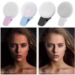 Mobile Phone Fill Flash Lens Ring Light Lamp Portable Clip Three Stop Dimming Mini Durable Practical 10 LED Selfie Ring Beauty