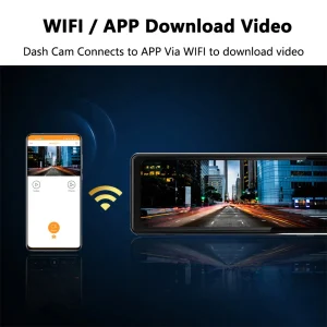 3 Cameras Dash Cam Carplay & Android Auto 2.5K 2560*1440P Rearview Mirror Video Recorder WIFI Loop Recording Phone APP Car DVR