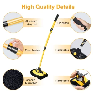 Car Washing Brush Mop Long Handle Telescoping Cleaning Tool Retractable Bent Bar Wash Brushes Chenille Broom Super Absorbent