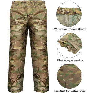 Camouflage Folding Raincoat Set Portable Travel Rain Suit Military Poncho Waterproof Goods for Fishing Motorcycle Storm Jacket