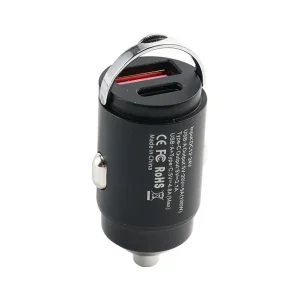 Black 115W Mini Car Charger Super Fast Charging Car Car Pull USB One Charging Charging Drive Two Car Hidden Car Chargi P6F8