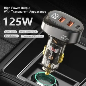 Essager 125W Digital Display Fast Car Charger For iPhone iPad MacBook USB A C Quick Charger For Huawei Honor Xiaomi Samsung OPPO