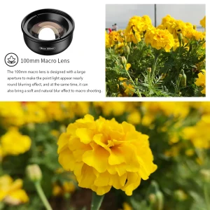 APEXEL New Upgrated 100mm Macro Lens Mobile Phone Lens 4K HD MacroLens With CPL Filter Multifunctional Phone Clip For Smartphone