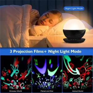 3in1 Unicorn Night Light Projector 360° Rotating Projector Lamp Unicorn/Dinosaur Gift for Girl Boy Kids Bedroom Decor Nightlight