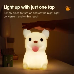 1pc Bulldog nightlight Room decorative light Bedroom ambiance light LED light couples clap light Cute animal lamp Sleep light