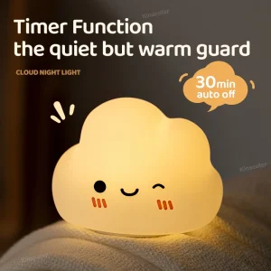 New Cloud Silicone Night Lighting USB Rechargeable Dimming Sleep Night Lamp LED For Children's Room Cartoon Decor Birthday Gift