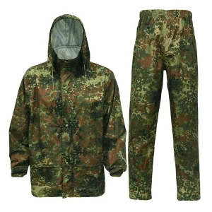 Camouflage Folding Raincoat Set Portable Travel Rain Suit Hunting Poncho Waterproof Goods for Fishing Motorcycle Storm Jacket