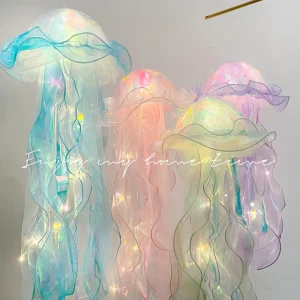 22*55cm Colorful Jellyfish lantern Ocean Animals Happy Under The Sea Theme Birthday Party Decor Jellyfish lantern Photo Props