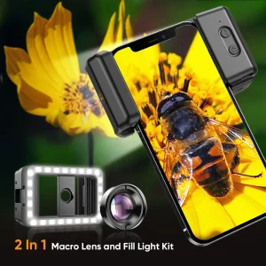 Apexel 100mm Mobile Macro Lens 4K HD Portable Micro Lens With LED Fill Light Phone Photography Lentes Attachment Video Recording