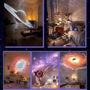 Romantic Gifts 3D Galaxy Star Projector Night Lights Rotate Home Planetarium Starry Sky Projector Night Lamp Kids Room Decor