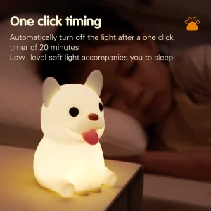 1pc Bulldog nightlight Room decorative light Bedroom ambiance light LED light couples clap light Cute animal lamp Sleep light