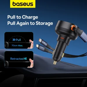 Baseus Car Charger PD QC Fast charging Quick Charging With Cable for iPhone USB Type C Cable For Samsung Xiaomi Car Charger