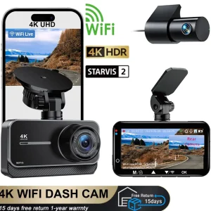 Dash Cam 4K Front and Rear Camera Black Box with WIFI UHD 2160P CAR DVR Car Vidoe Recorder 4K Car Camera