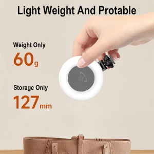 Universal Phone Ring Fill Light W/ Cold Shoe for Tripod Multi-Ports 360 Rotation Mini Led Light for Selfie Livestream