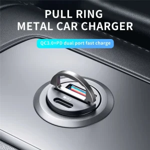 Mini 100W PD QC Pull Ring Fast Charging Car Charger USB C Car Phone Charger Adapter For iPhone 13 12 Xiaomi Samsung Huawei