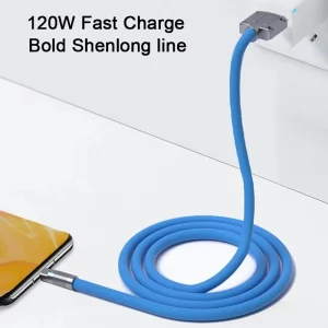 120W Super Fast Charging Cable Micro USB Type C Liquid Silicone Cable Quick Charge USB C Cable For Iphone Xiaomi Huawei Samsung