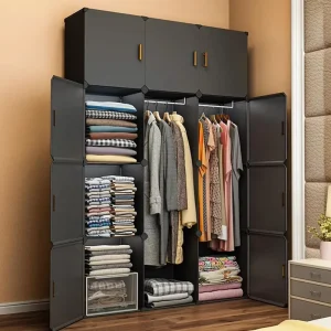 Storage Cupboard Wardrobe Plastic Placard Clothes Display Simple Shelf Jewelry Fabric Closet Cube Vestidores Trendy Furniture