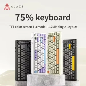 AJAZZ AK820MAX Mechanical Keyboard Flying Fish Axis Wired/2.4G/BT Tri-Mode Gasket Structure RGB Gaming Keyboard For PC 8000mAh