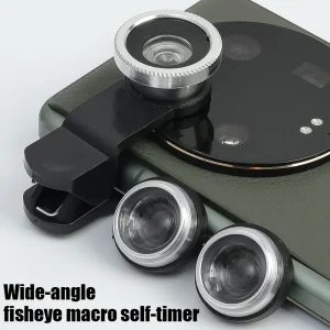 Universal 3 in 1 Camera Lens Kit Phone Clip Fisheye Macro Wide Angle Lens Cell Phone Lenses Attachments For Most Smartphones