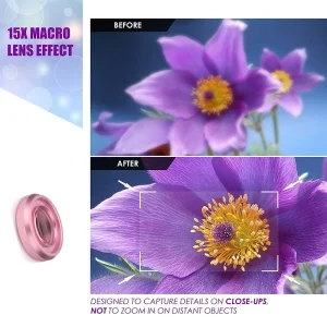 15X Macro Lens 4K HD Professional Photography Phone Camera Lens for Eyelashes Diamond Jewelry 0.6X Macro Lens for Smartphone