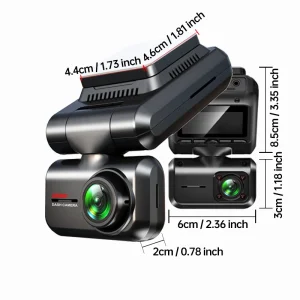 TiESFONG A7 Car GPS Dual Dash Cam 4K Front+1K Cabin Cam with Rear Cam for 3CH Auto Video Recorder Support 24H Parking Monitor