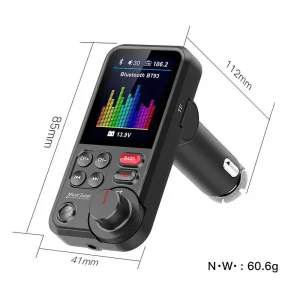 Bluetooth-compatible Car Wireless FM Transmitter Radio Adapter Fast Charging Treble Bass Sound Music Car MP3 Player Aux QC3.0