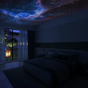 AMOBOX-Bluetooth Star Projector, Planetarium Projector, Light, Lamp for Kid,Home, Bedroom,Real Feeling, Night Sky