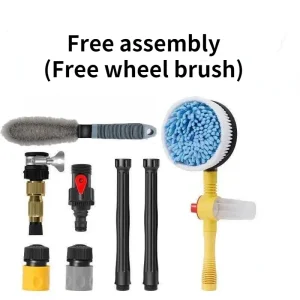 1Set Automatic Car Foam Brush Wash Professional Spray Foam Rotating Brush Portable Auto Clean Tools Wash Switch Water Flow