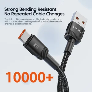 Toocki 100W 6A USB C Fast Charging Data USB Cable Type C For Huawei Honor Oneplus Realme Xiaomi Samsung USB A To C Phone Cord