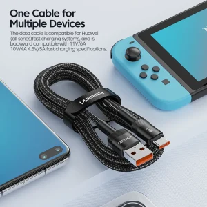 Toocki 100W 6A USB C Fast Charging Data USB Cable Type C For Huawei Honor Oneplus Realme Xiaomi Samsung USB A To C Phone Cord