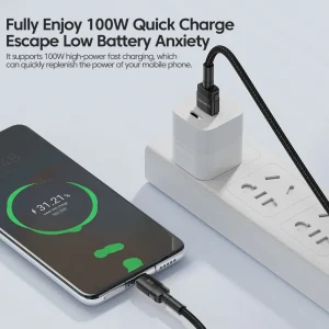 Toocki 100W 6A USB C Fast Charging Data USB Cable Type C For Huawei Honor Oneplus Realme Xiaomi Samsung USB A To C Phone Cord