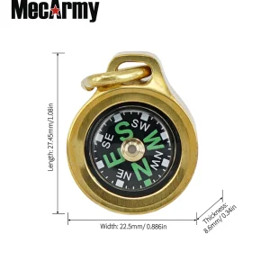 MecArmy Brass CMP Compass direction identity Compass Outdoor Compass with Lanyard - may be worn as a pendant