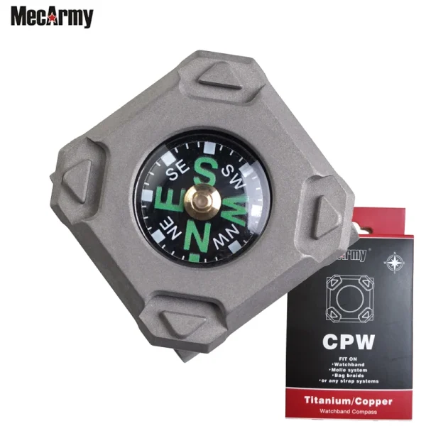 MecArmy CPW Titanium watchband compass Fluorescence pointing guide Wristwatch type compass Outdoor equipment pointing navigation