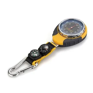 4 in 1 Compass Barometer Thermometer With Carabiner Camping Hiking