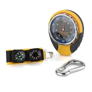 4 in 1 Compass Barometer Thermometer With Carabiner Camping Hiking